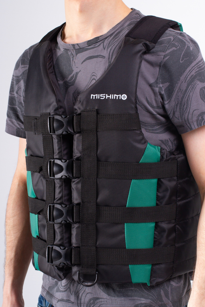 Жилет спасательный MISHIMO PRO Премиум качества Черно-зеленый в Бийске