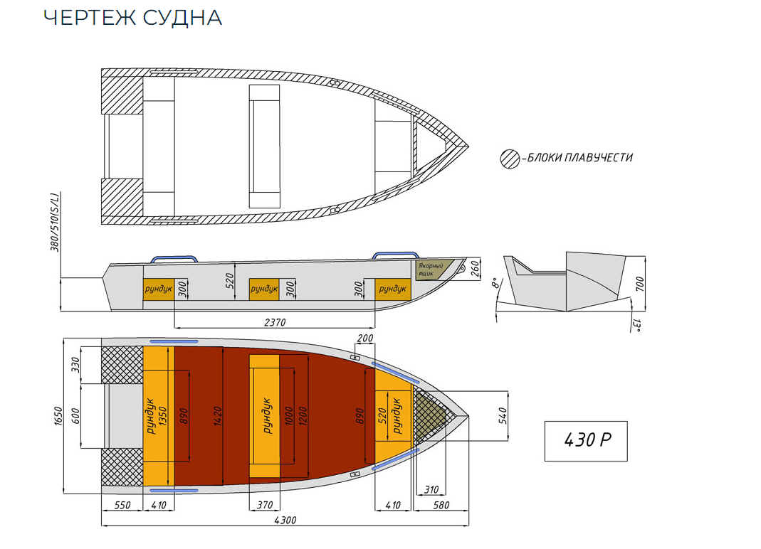 Алюминиевая лодка  Wyatboat-430 Р в Бийске