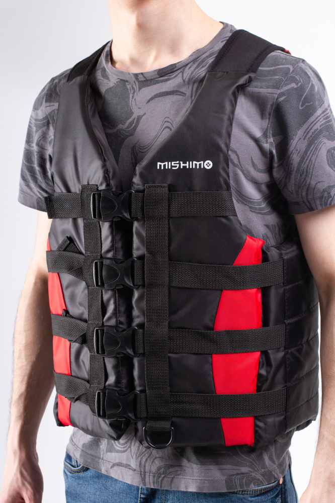 Жилет спасательный MISHIMO PRO Премиум качества Черно-красный в Бийске