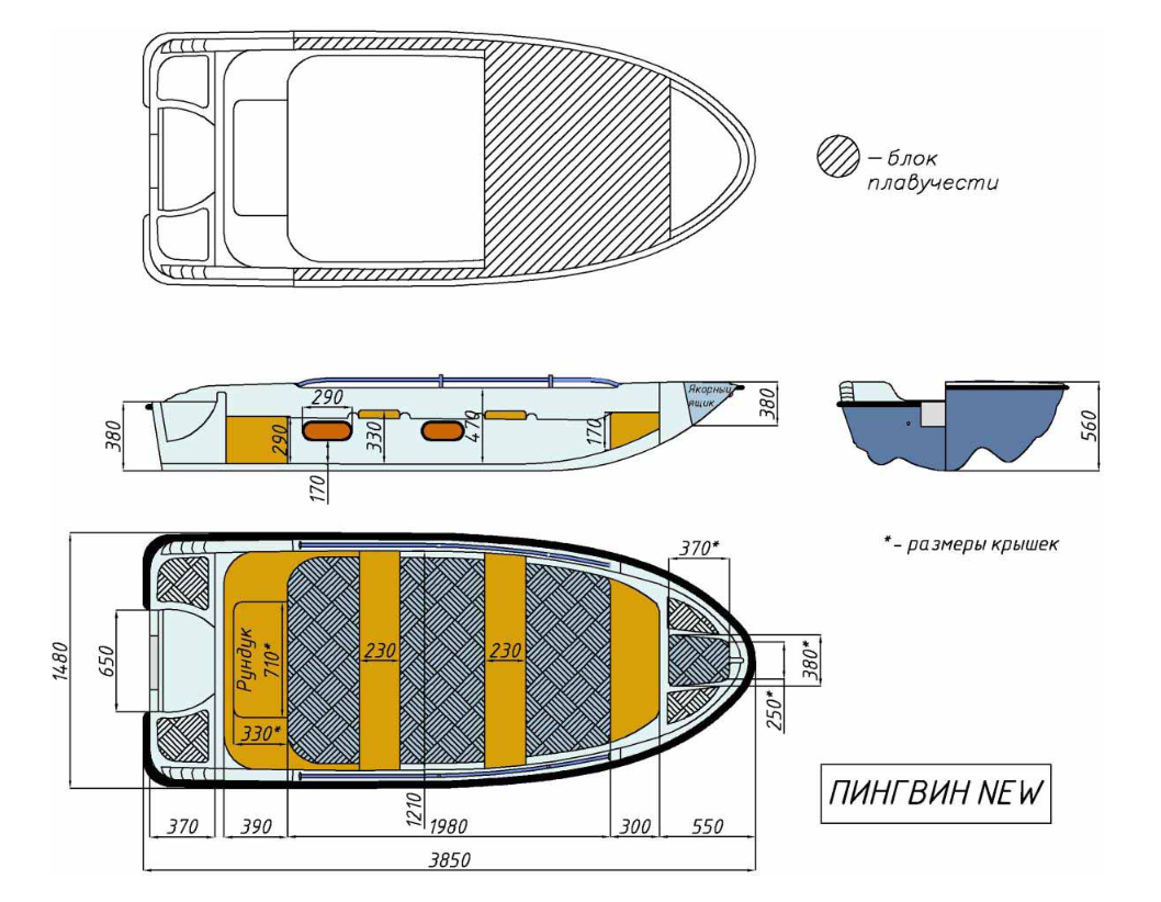 Стеклопластиковая лодка Пингвин New (тримаран) в Бийске
