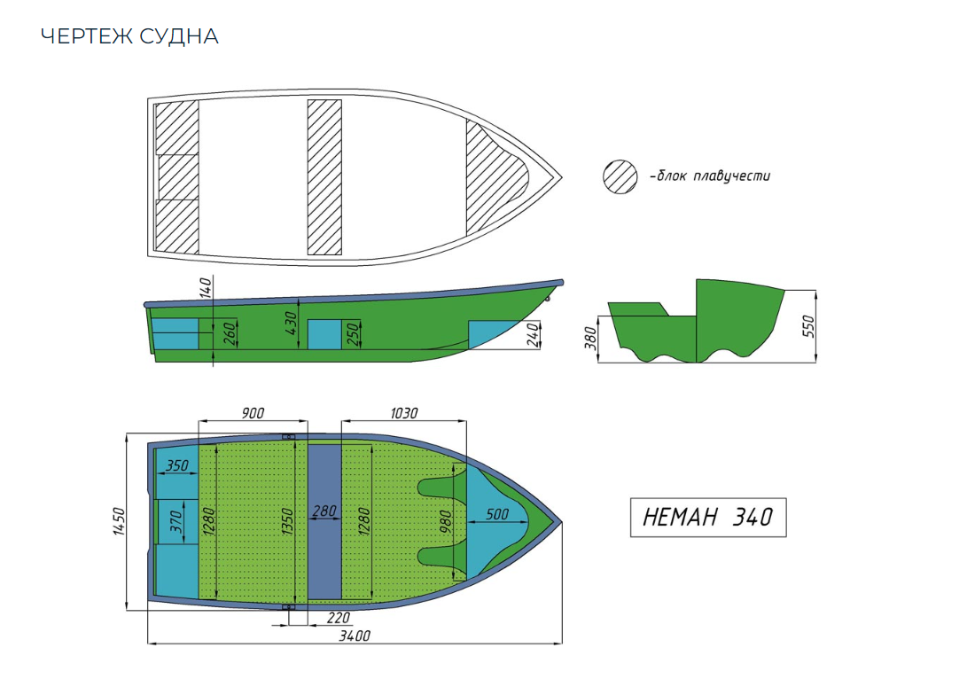 Стеклопластиковая лодка Neman-340 (тримаран) в Бийске