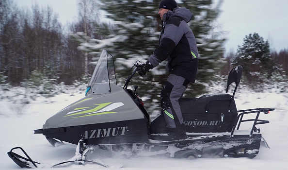 Миниснегоход Бурлак Азимут 20 л.с. , эл.запуск, реверс, тормоз гидравл, капот серый в Бийске