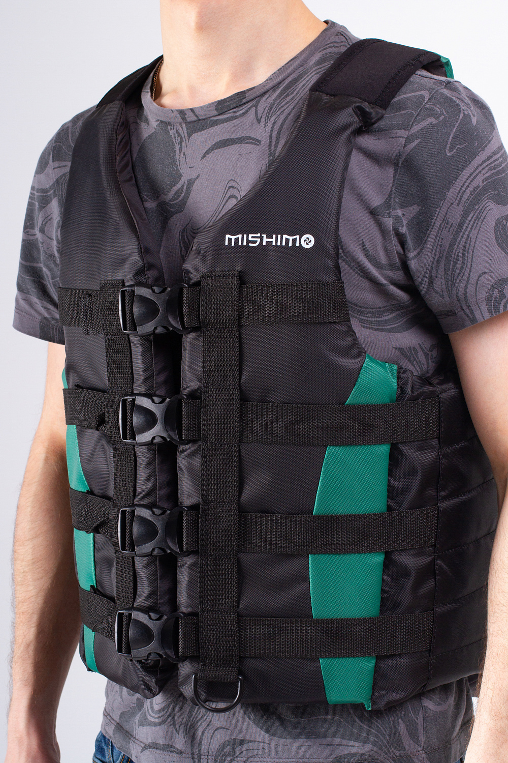 Жилет спасательный MISHIMO PRO Премиум качества Черно-зеленый в Бийске