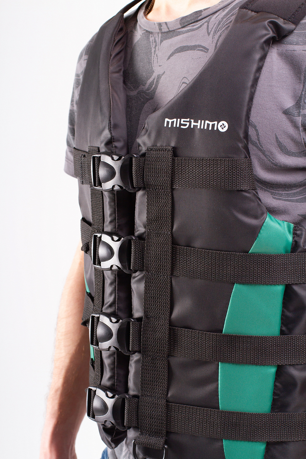 Жилет спасательный MISHIMO PRO Премиум качества Черно-зеленый в Бийске