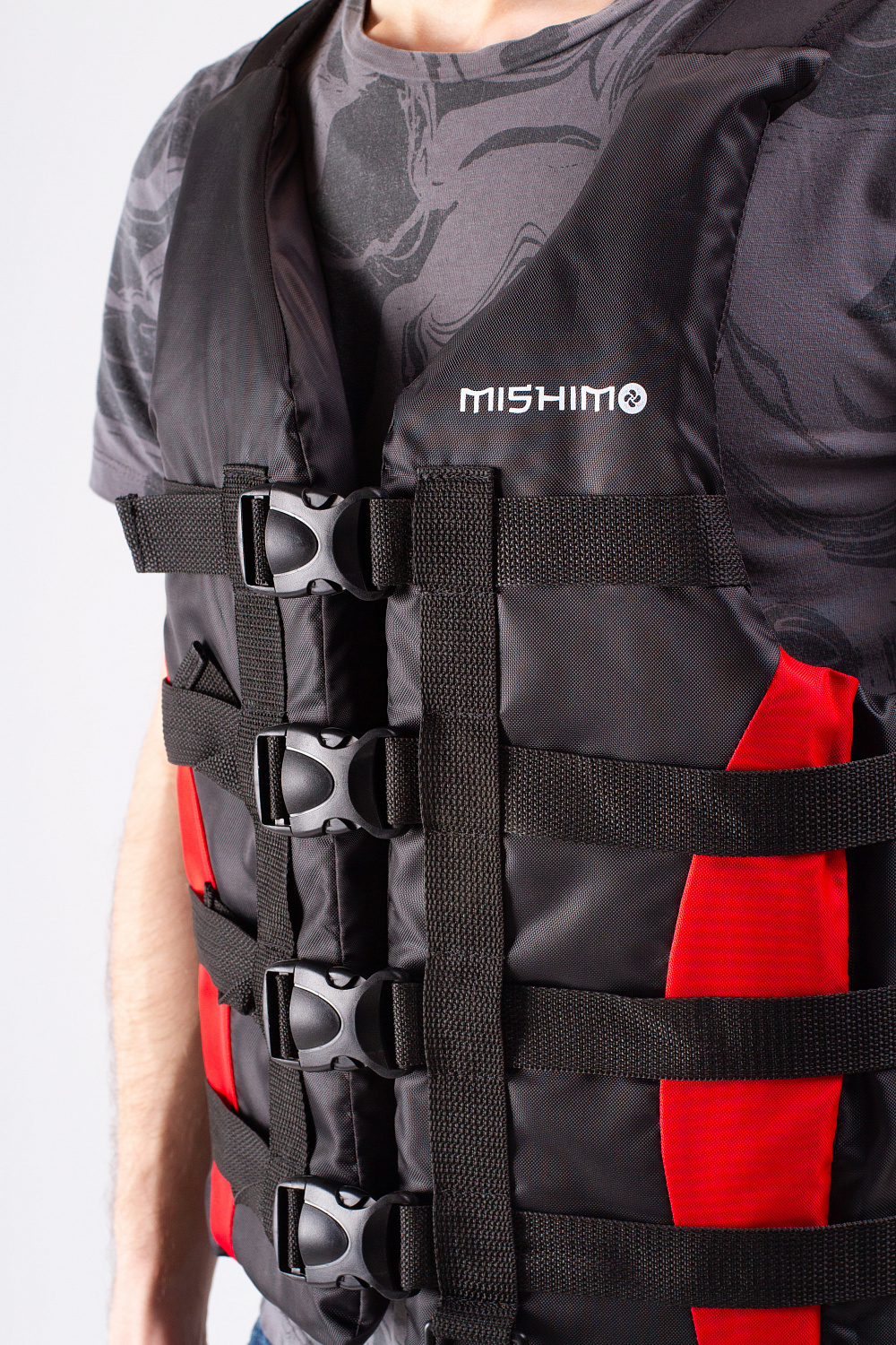 Жилет спасательный MISHIMO PRO Премиум качества Черно-красный в Бийске